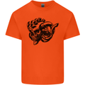 Turbo Skull Car Enthusiast Engine Drifting Kids T-Shirt Childrens Orange