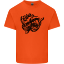 Turbo Skull Car Enthusiast Engine Drifting Kids T-Shirt Childrens Orange