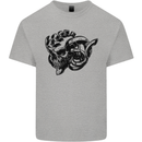 Turbo Skull Car Enthusiast Engine Drifting Kids T-Shirt Childrens Sports Grey