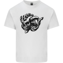 Turbo Skull Car Enthusiast Engine Drifting Kids T-Shirt Childrens White