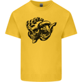 Turbo Skull Car Enthusiast Engine Drifting Kids T-Shirt Childrens Yellow