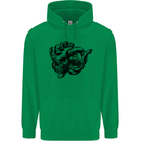 Turbo Skull Car Enthusiast Engine Drifting Mens 80% Cotton Hoodie Irish Green