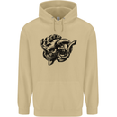Turbo Skull Car Enthusiast Engine Drifting Mens 80% Cotton Hoodie Sand