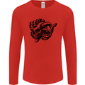 Turbo Skull Car Enthusiast Engine Drifting Mens Long Sleeve T-Shirt Red