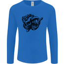 Turbo Skull Car Enthusiast Engine Drifting Mens Long Sleeve T-Shirt Royal Blue