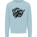 Turbo Skull Car Enthusiast Engine Drifting Mens Sweatshirt Jumper Light Blue