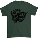 Turbo Skull Car Enthusiast Engine Drifting Mens T-Shirt Cotton Gildan Forest Green