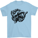 Turbo Skull Car Enthusiast Engine Drifting Mens T-Shirt Cotton Gildan Light Blue