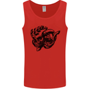 Turbo Skull Car Enthusiast Engine Drifting Mens Vest Tank Top Red