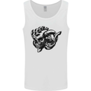 Turbo Skull Car Enthusiast Engine Drifting Mens Vest Tank Top White