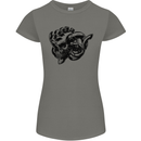 Turbo Skull Car Enthusiast Engine Drifting Womens Petite Cut T-Shirt Charcoal