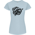 Turbo Skull Car Enthusiast Engine Drifting Womens Petite Cut T-Shirt Light Blue
