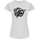 Turbo Skull Car Enthusiast Engine Drifting Womens Petite Cut T-Shirt White