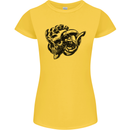 Turbo Skull Car Enthusiast Engine Drifting Womens Petite Cut T-Shirt Yellow