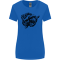 Turbo Skull Car Enthusiast Engine Drifting Womens Wider Cut T-Shirt Royal Blue
