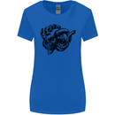 Turbo Skull Car Enthusiast Engine Drifting Womens Wider Cut T-Shirt Royal Blue
