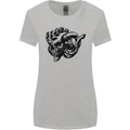 Turbo Skull Car Enthusiast Engine Drifting Womens Wider Cut T-Shirt Sports Grey
