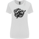 Turbo Skull Car Enthusiast Engine Drifting Womens Wider Cut T-Shirt White