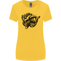 Turbo Skull Car Enthusiast Engine Drifting Womens Wider Cut T-Shirt Yellow