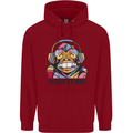 Turn It Up Monkey DJ Headphones Music Childrens Kids Hoodie Red