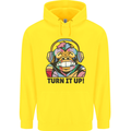 Turn It Up Monkey DJ Headphones Music Childrens Kids Hoodie Yellow