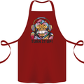 Turn It Up Monkey DJ Headphones Music Cotton Apron 100% Organic Maroon