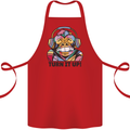 Turn It Up Monkey DJ Headphones Music Cotton Apron 100% Organic Red