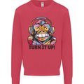 Turn It Up Monkey DJ Headphones Music Kids Sweatshirt Jumper Heliconia