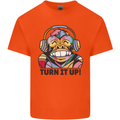 Turn It Up Monkey DJ Headphones Music Kids T-Shirt Childrens Orange