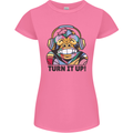 Turn It Up Monkey DJ Headphones Music Womens Petite Cut T-Shirt Azalea