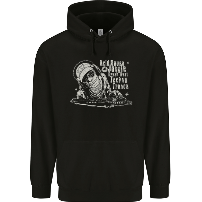 Twisted DJ Decks Vinyl DJing Acid House Childrens Kids Hoodie Black
