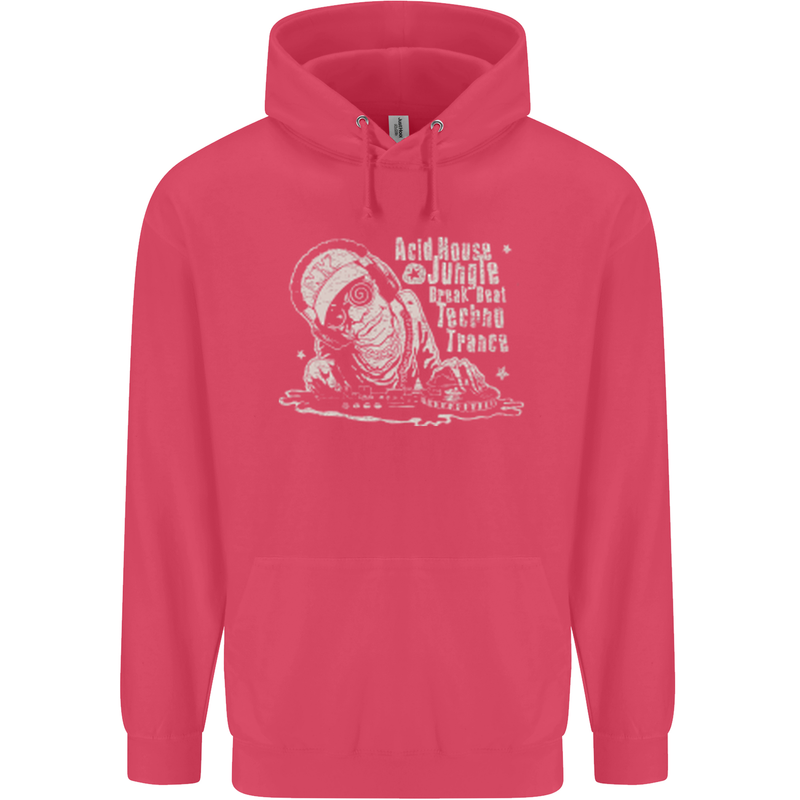 Twisted DJ Decks Vinyl DJing Acid House Childrens Kids Hoodie Heliconia