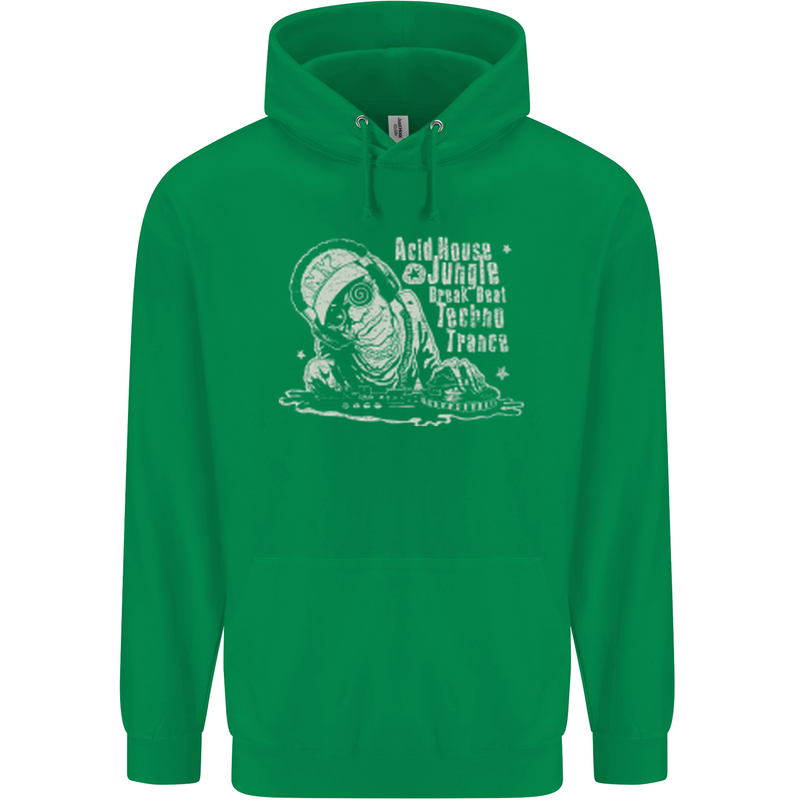 Twisted DJ Decks Vinyl DJing Acid House Childrens Kids Hoodie Irish Green