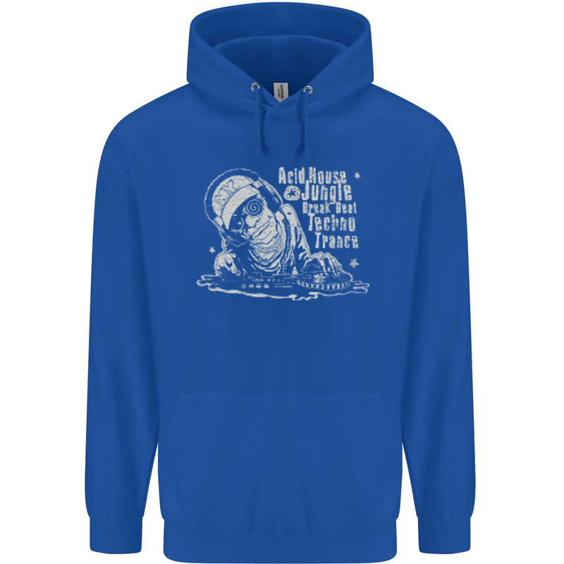 Twisted DJ Decks Vinyl DJing Acid House Childrens Kids Hoodie Royal Blue