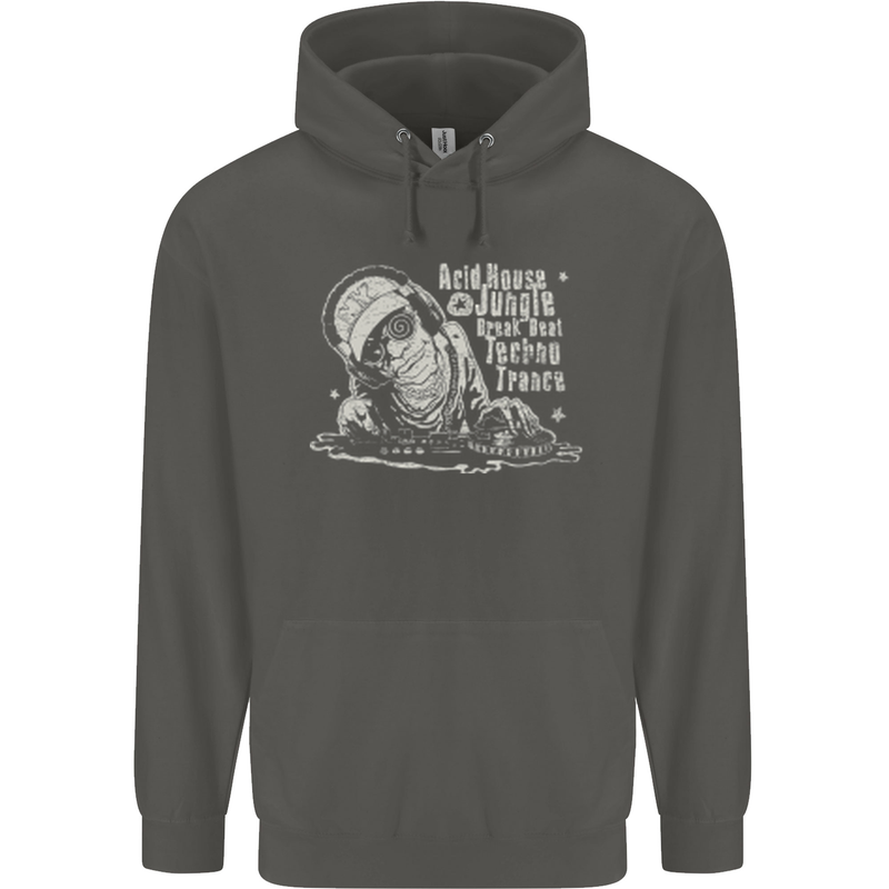 Twisted DJ Decks Vinyl DJing Acid House Childrens Kids Hoodie Storm Grey