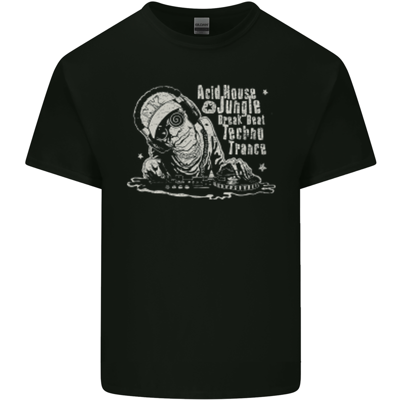 Twisted DJ Decks Vinyl DJing Acid House Kids T-Shirt Childrens Black