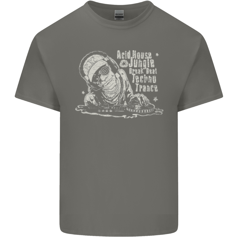 Twisted DJ Decks Vinyl DJing Acid House Kids T-Shirt Childrens Charcoal
