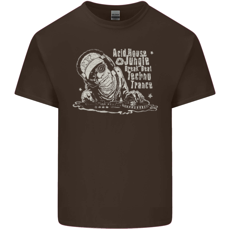 Twisted DJ Decks Vinyl DJing Acid House Kids T-Shirt Childrens Chocolate