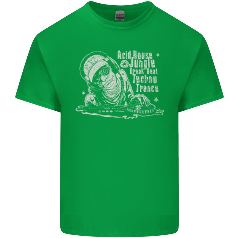 Twisted DJ Decks Vinyl DJing Acid House Mens Cotton T-Shirt Tee Top Irish Green