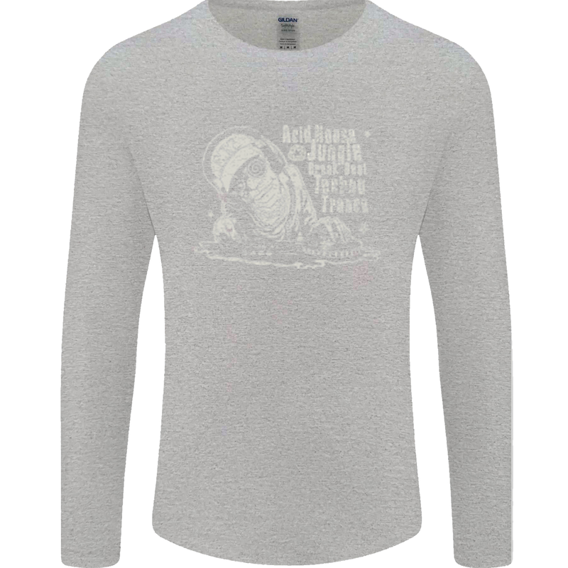 Twisted DJ Decks Vinyl DJing Acid House Mens Long Sleeve T-Shirt Sports Grey