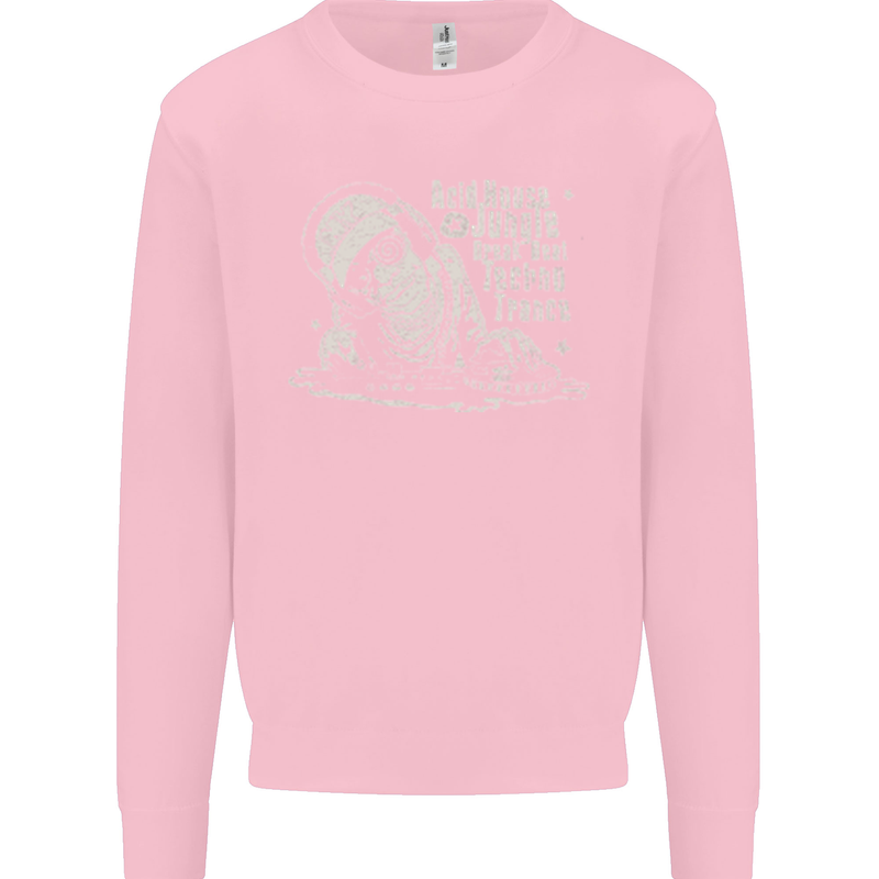 Twisted DJ Decks Vinyl DJing Acid House Mens Sweatshirt Jumper Light Pink