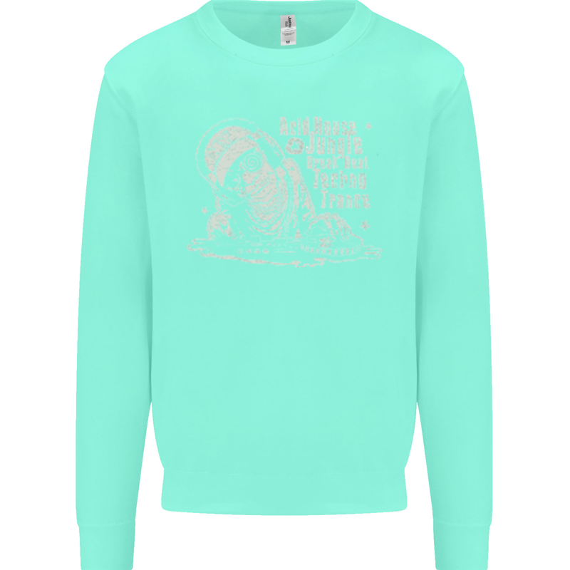 Twisted DJ Decks Vinyl DJing Acid House Mens Sweatshirt Jumper Peppermint
