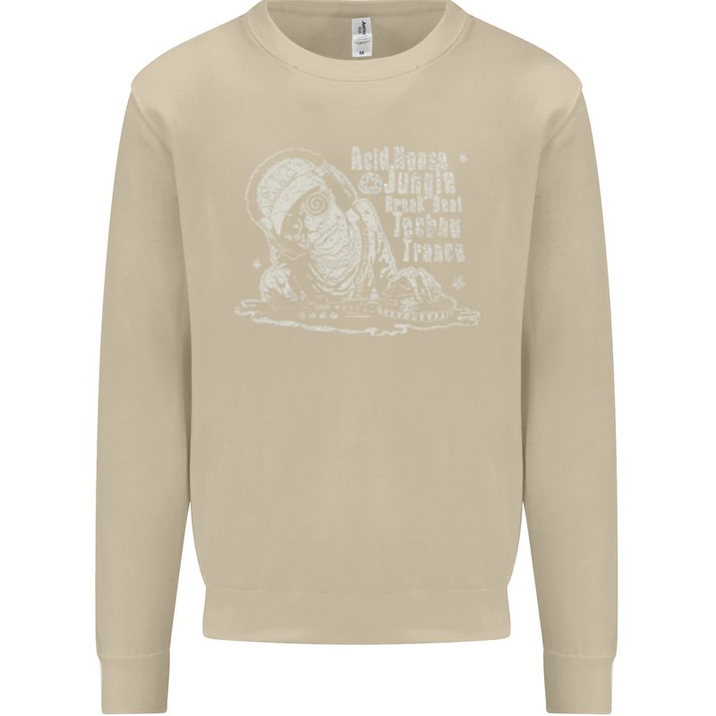 Twisted DJ Decks Vinyl DJing Acid House Mens Sweatshirt Jumper Sand