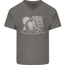 Twisted DJ Decks Vinyl DJing Acid House Mens V-Neck Cotton T-Shirt Charcoal