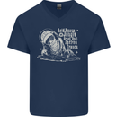 Twisted DJ Decks Vinyl DJing Acid House Mens V-Neck Cotton T-Shirt Navy Blue
