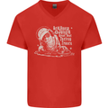 Twisted DJ Decks Vinyl DJing Acid House Mens V-Neck Cotton T-Shirt Red