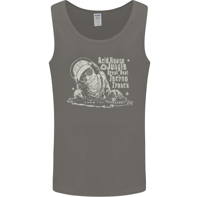 Twisted DJ Decks Vinyl DJing Acid House Mens Vest Tank Top Charcoal