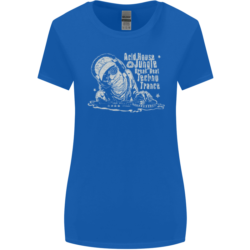 Twisted DJ Decks Vinyl DJing Acid House Womens Wider Cut T-Shirt Royal Blue