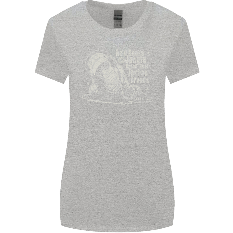 Twisted DJ Decks Vinyl DJing Acid House Womens Wider Cut T-Shirt Sports Grey