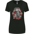 Twisting Throttles Biker Motorcycle Womens Wider Cut T-Shirt Black
